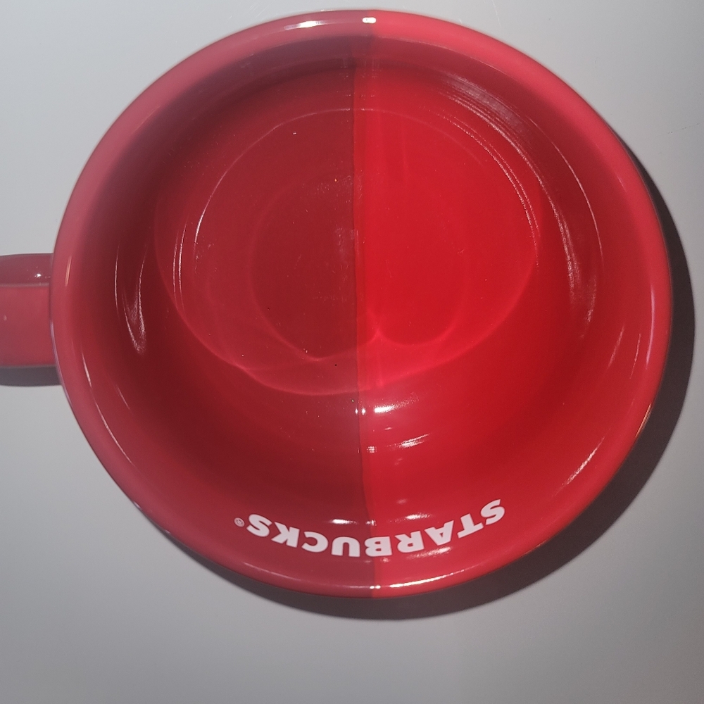 Starbucks Split Tone Red Valentines Day Ceramic Mug